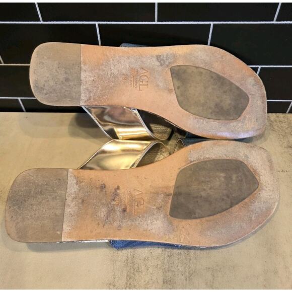 Attilio Giusti Leombruni AGL Denim & Snakeskin Sandal, Toe Loop Slide | 8.5 EUC - Picture 10 of 11
